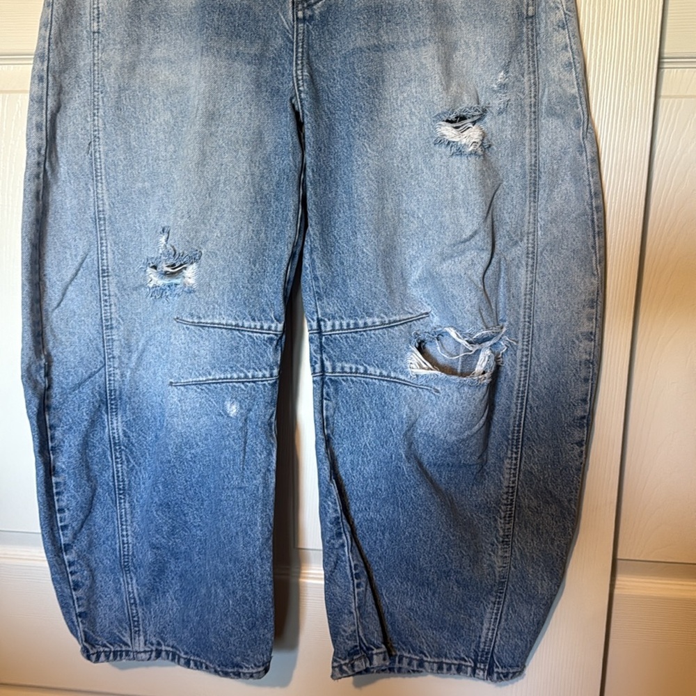 We The Free Good Luck Barrel Jeans- distressed - Picture 3 of 5
